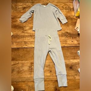 Light blue boys ribbed two piece set